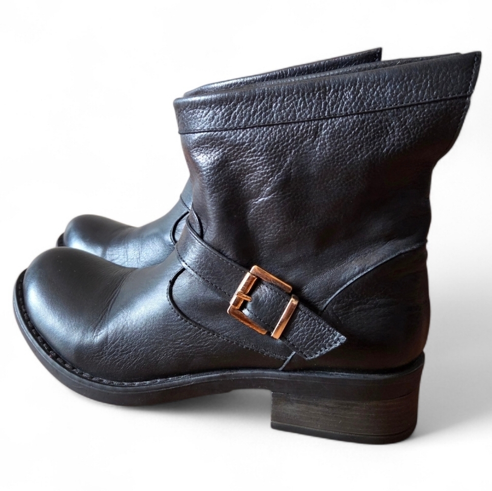 Inuovo New Biker Leather Moto Ankle Black Grunge Women's Boots Size EU 39